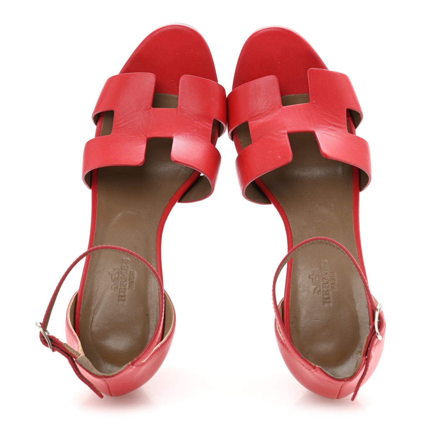 Calfskin Legend Wedge Sandals 38 Pavot
