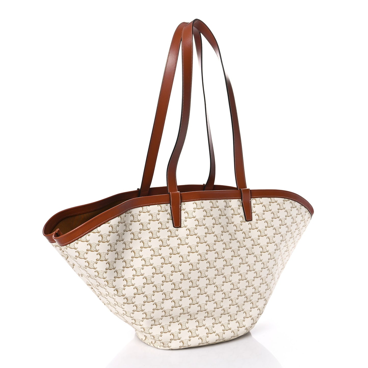Calfskin Canvas Triomphe Large Couffin White
