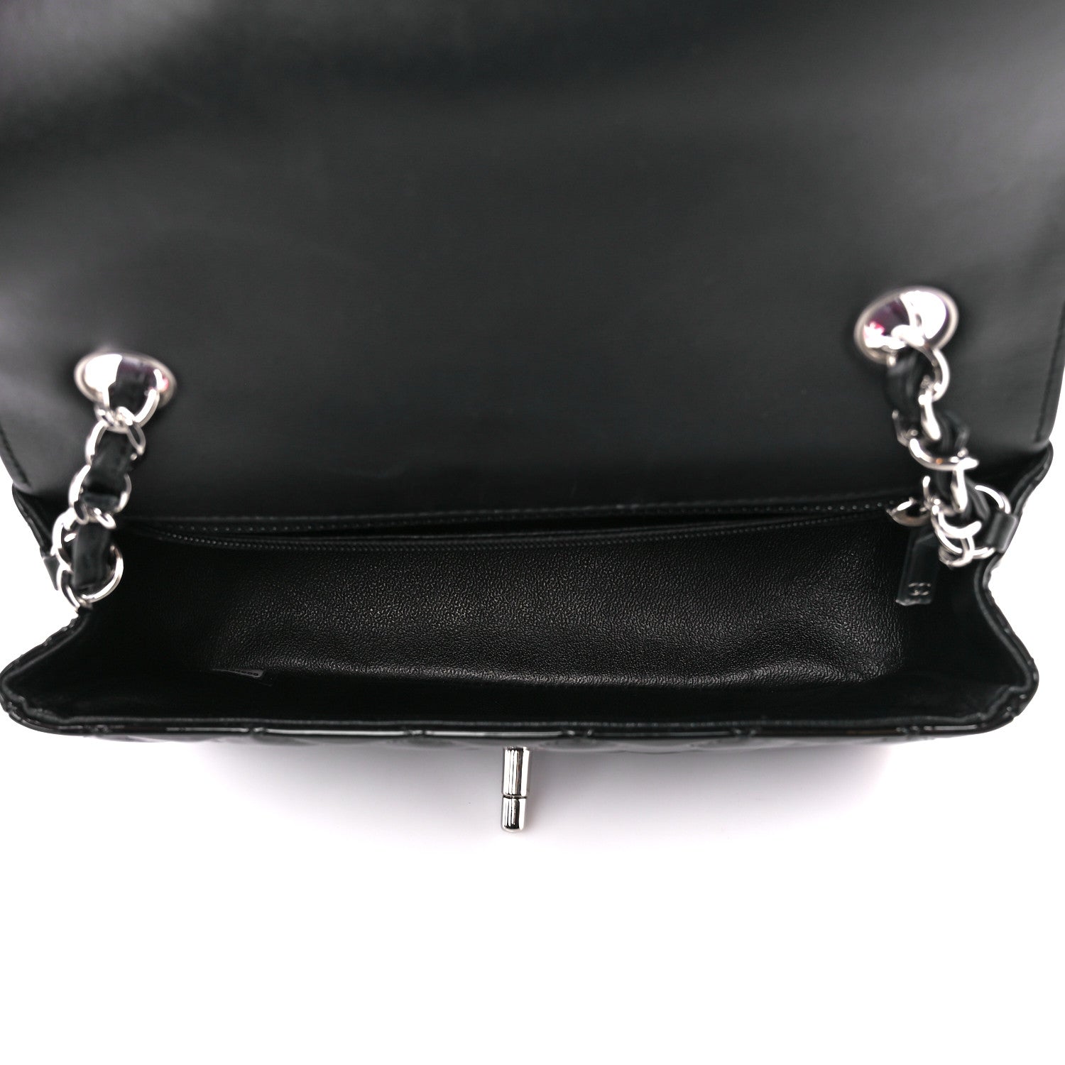 Chanel Patent Calfskin Quilted Bi-Color Mini Rectangular Flap Pink Black 5 of 11
