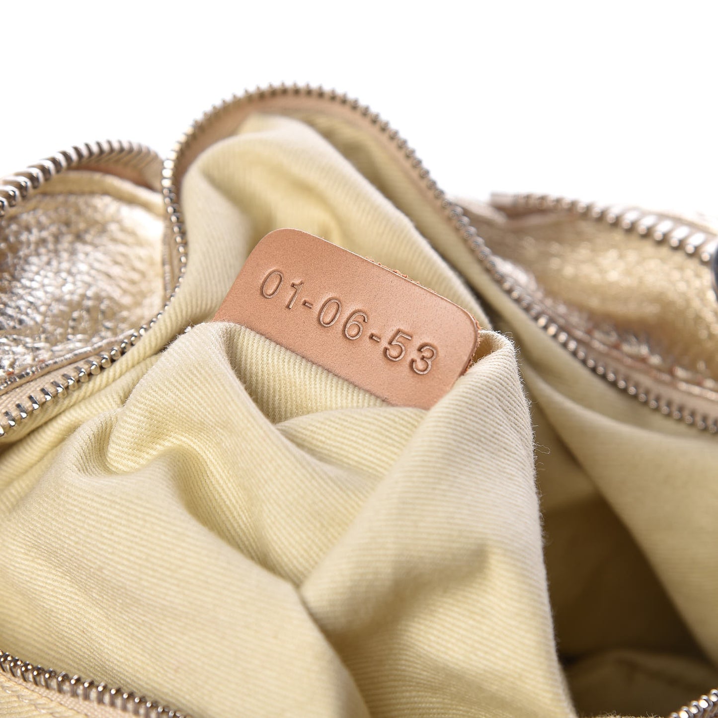 Metallic Calfskin Paddington Satchel Gold