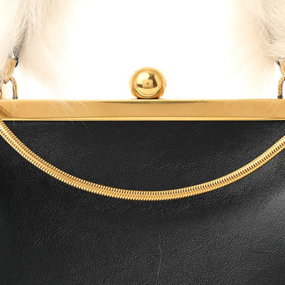 Khaite Crackle Patent Shearling Small Lilith Evening Bag Black 8 of 10