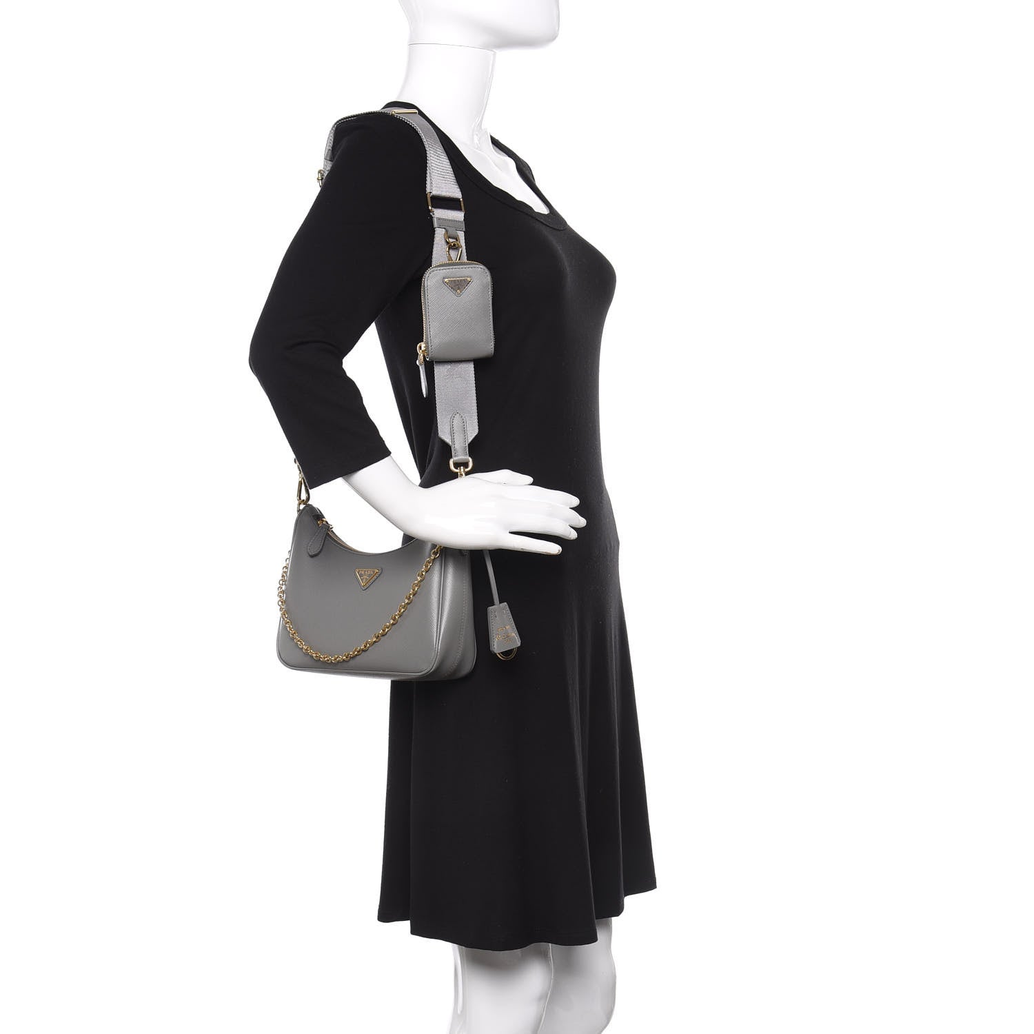 Prada Saffiano Re-Edition 2005 Shoulder Bag Ardesia 2 of 10