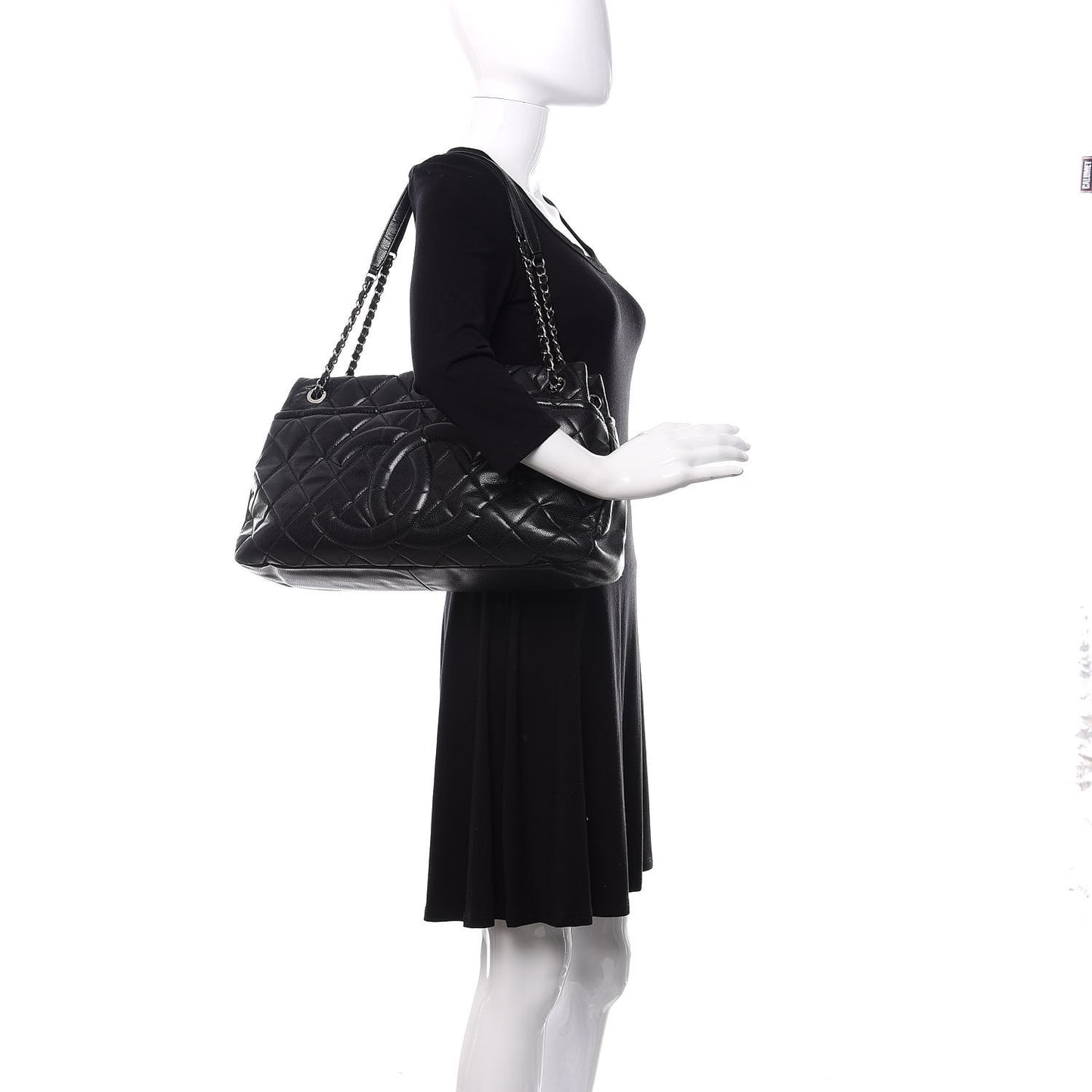 Caviar Quilted Timeless CC Soft Tote Black