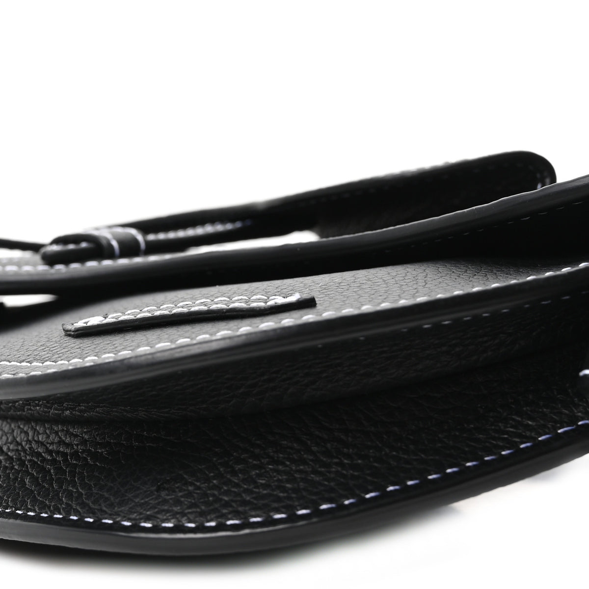 X KAWS Grained Calfskin Saddle Pouch Black