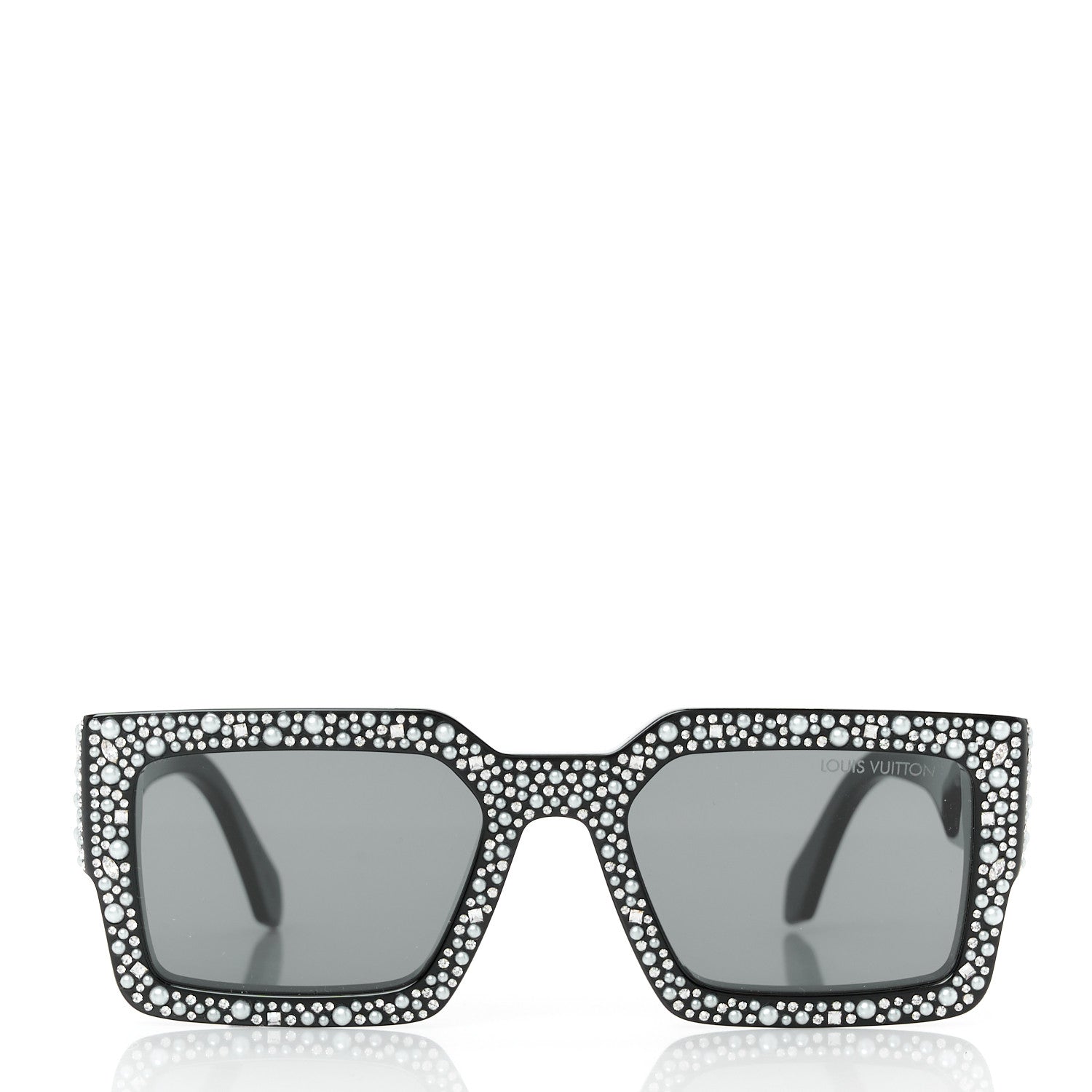 Louis Vuitton Acetate LV Clash Pearls & Strass Sunglasses Z2396W Black 2 of 8