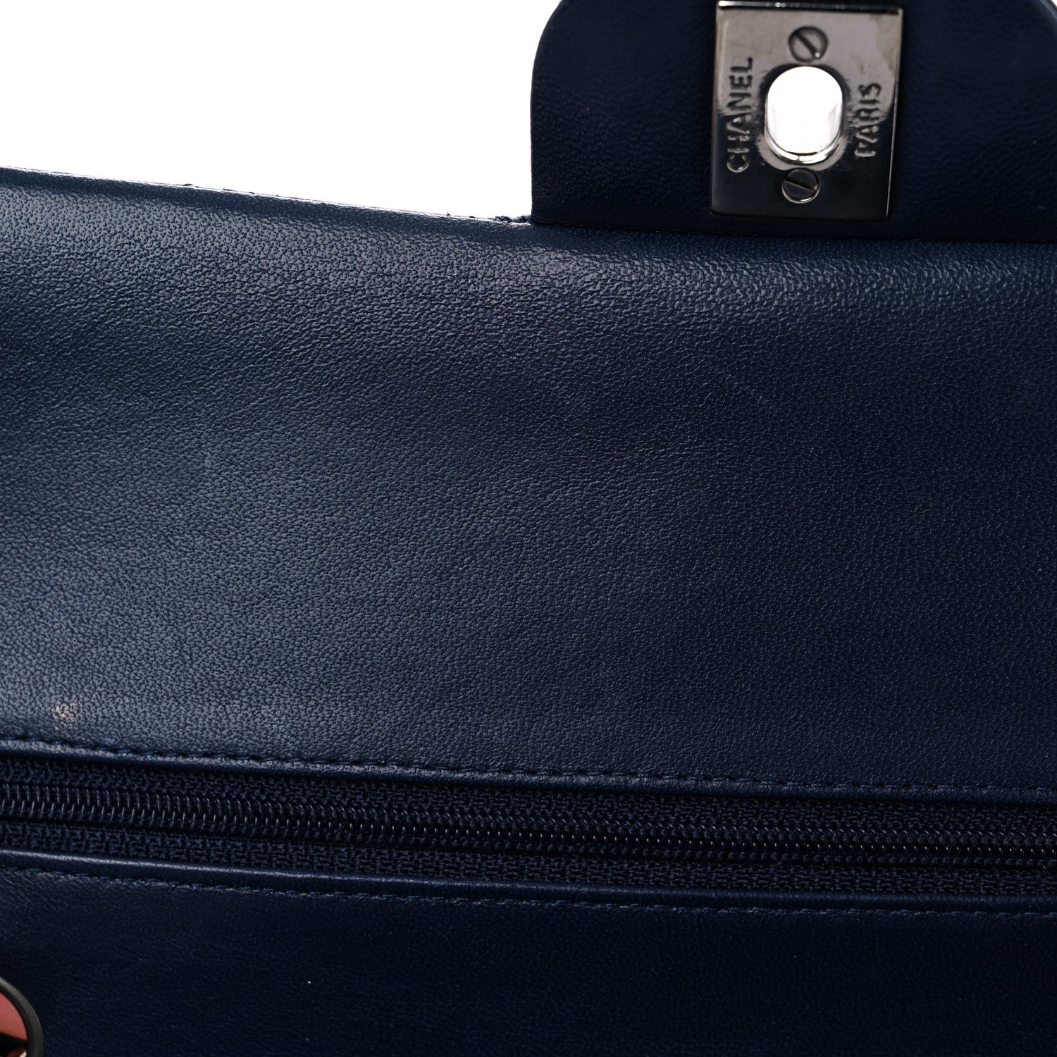 Chanel Lambskin Quilted Medium Double Flap Navy 15 of 17