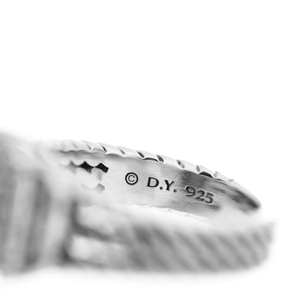David Yurman Sterling Silver Diamond 10mm Petite Wheaton Ring 51 5.75 5 of 5