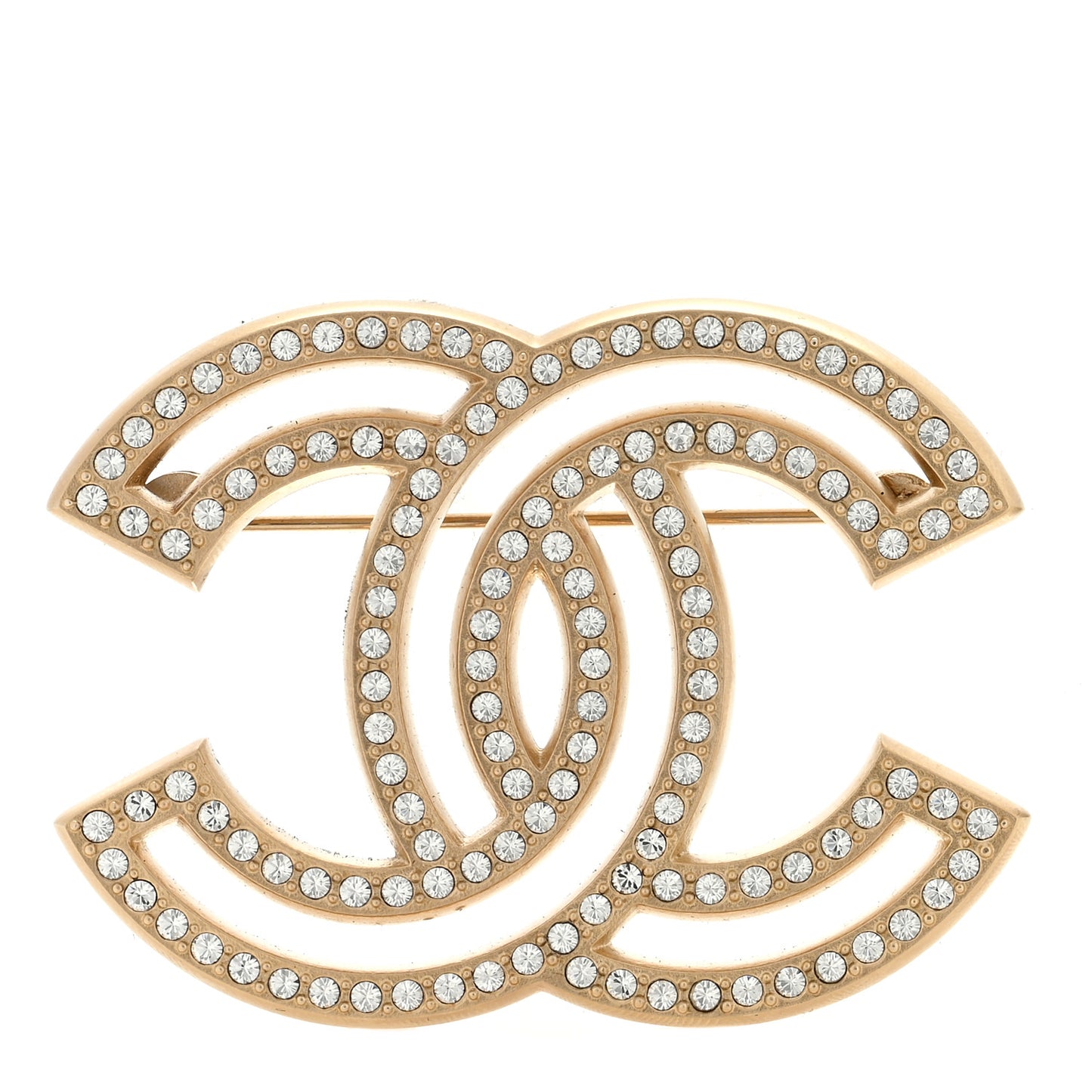 Crystal CC Brooch Light Gold
