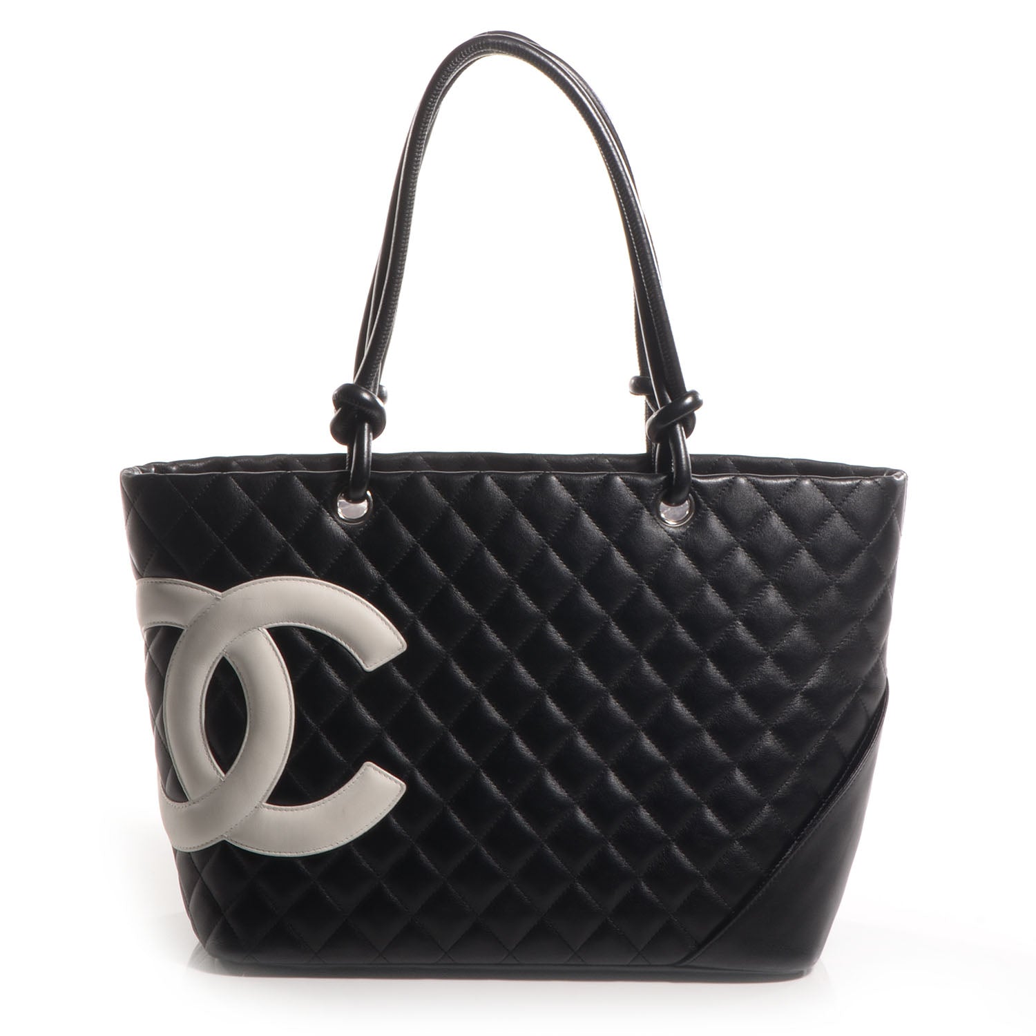 Chanel Calfskin Quilted Large Cambon Tote Black White 1 of 7