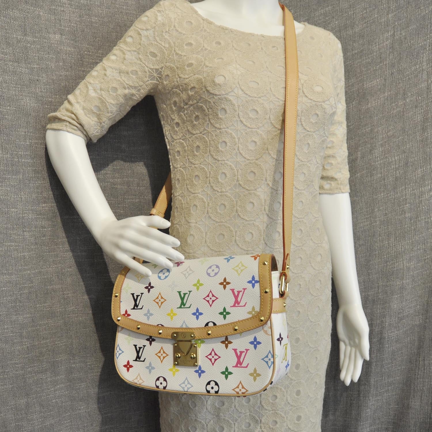 Louis Vuitton Monogram Multicolor Sologne White 2 of 9