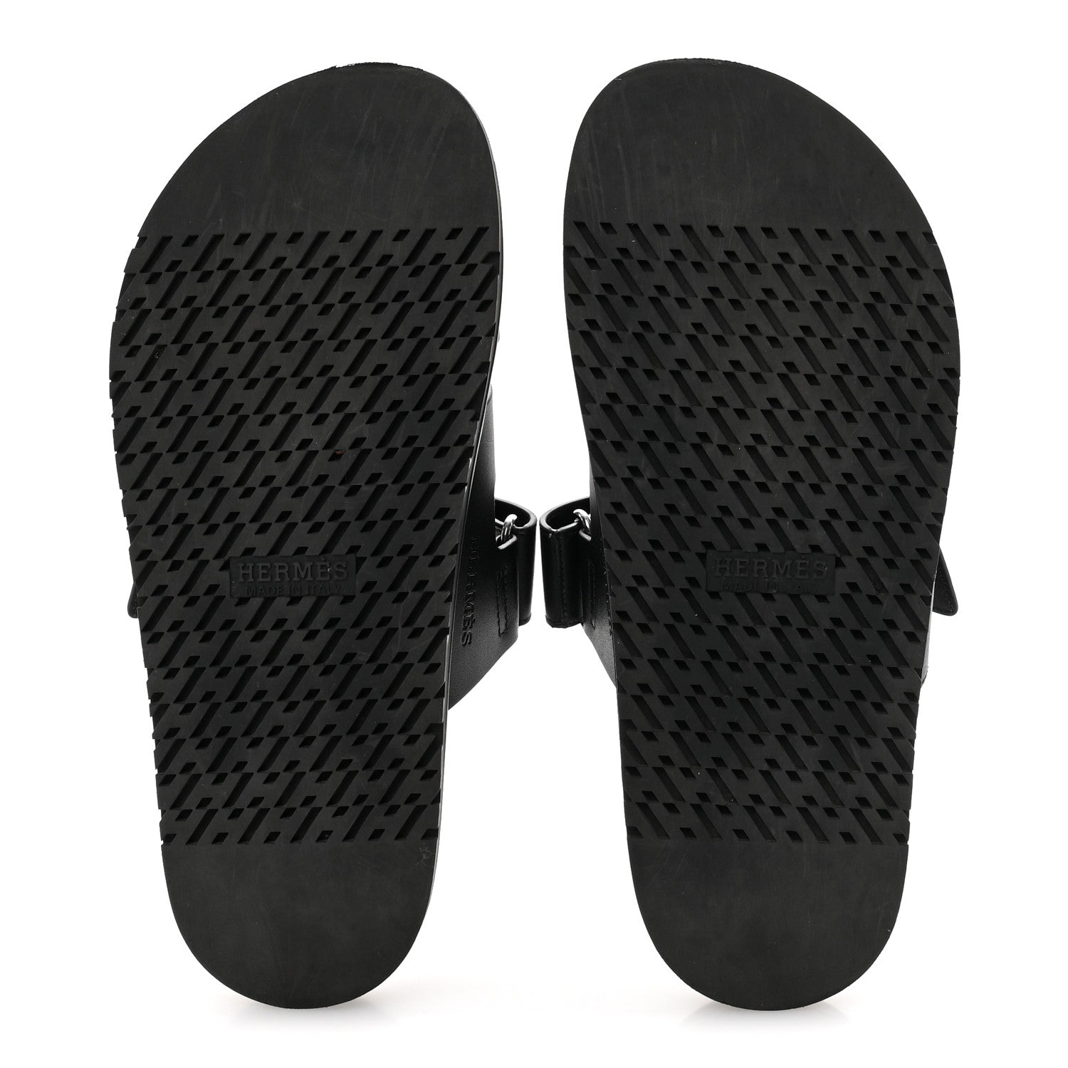 Hermes Calfskin Womens Chypre Sandals 40 Black 6 of 10