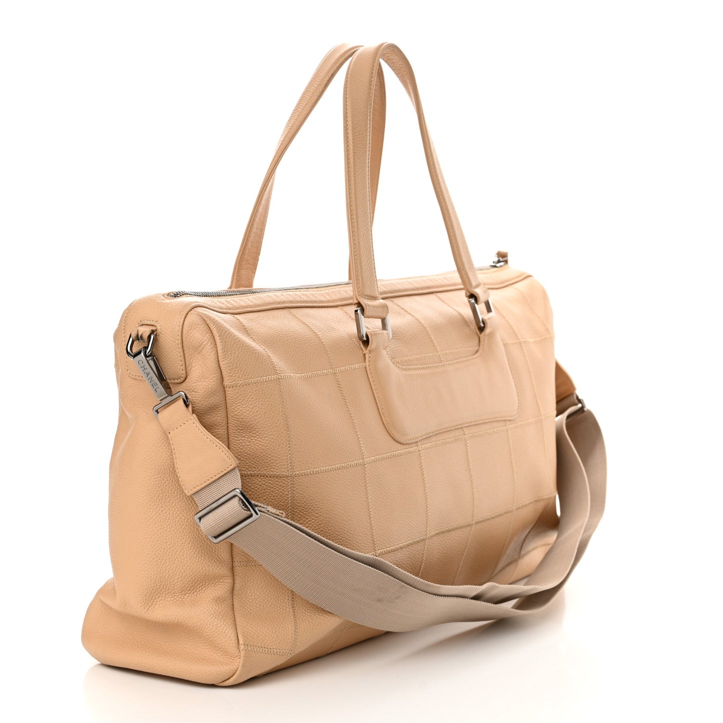 Caviar Square Stitched Large Tote Beige