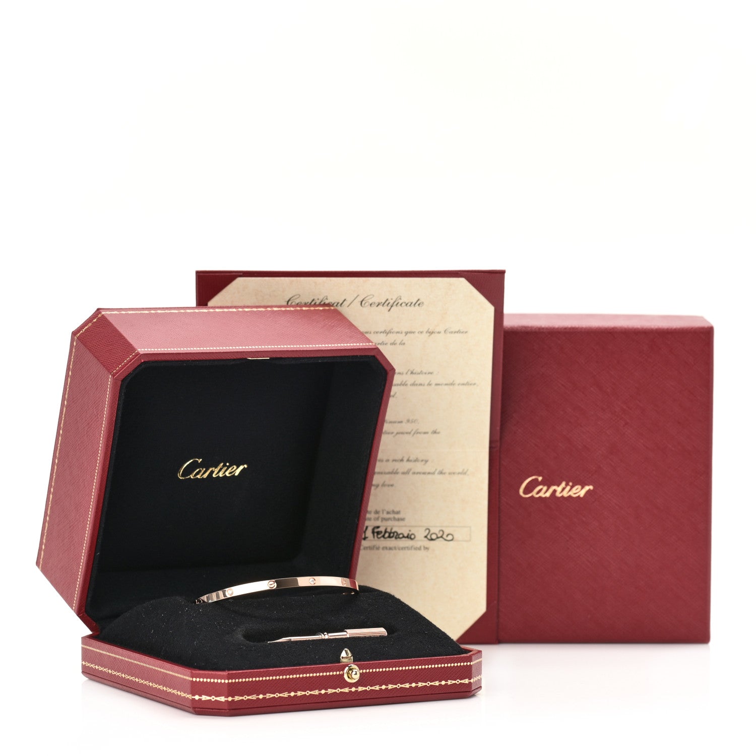 Cartier 18K Pink Gold 6 Diamond Small LOVE Bracelet 19 5 of 5