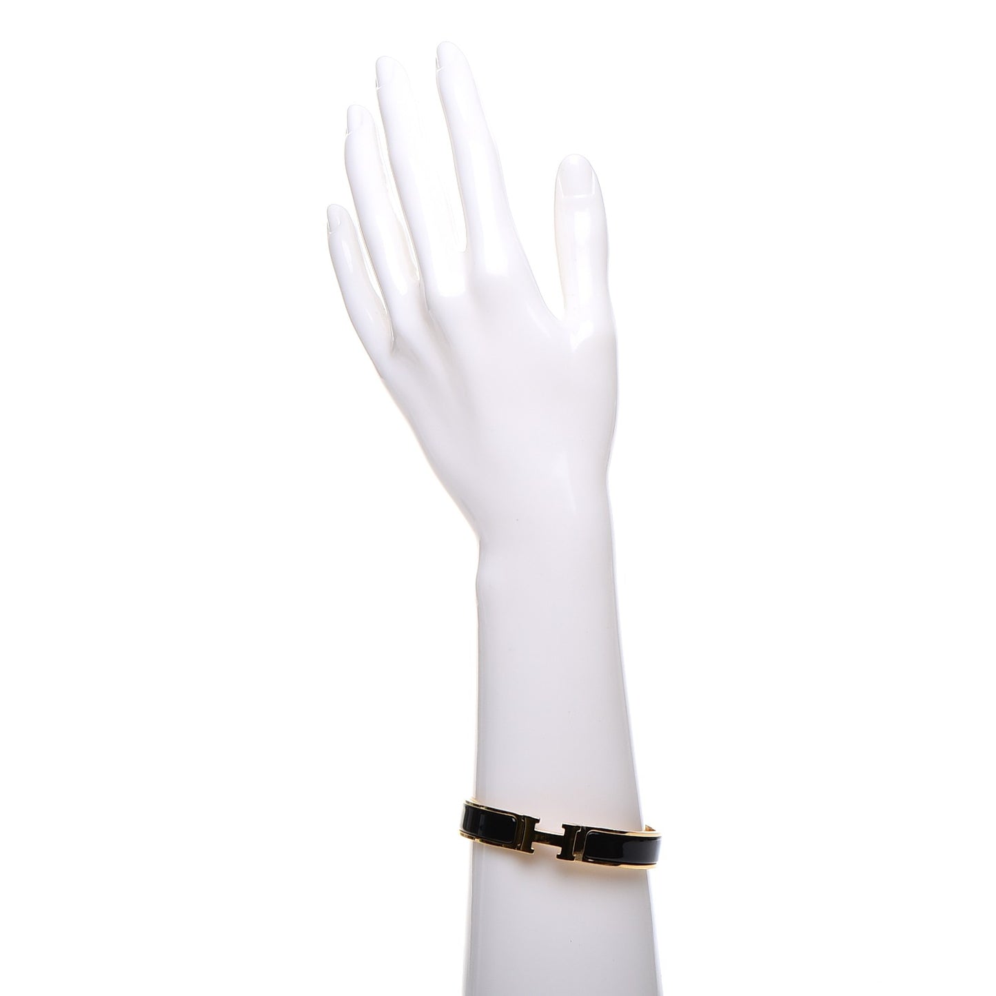 Enamel Narrow Clic Clac H Bracelet GM Black