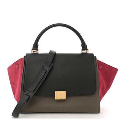 Celine Smooth Calfskin Suede Small Tri-Color Trapeze Pink 1 of 12