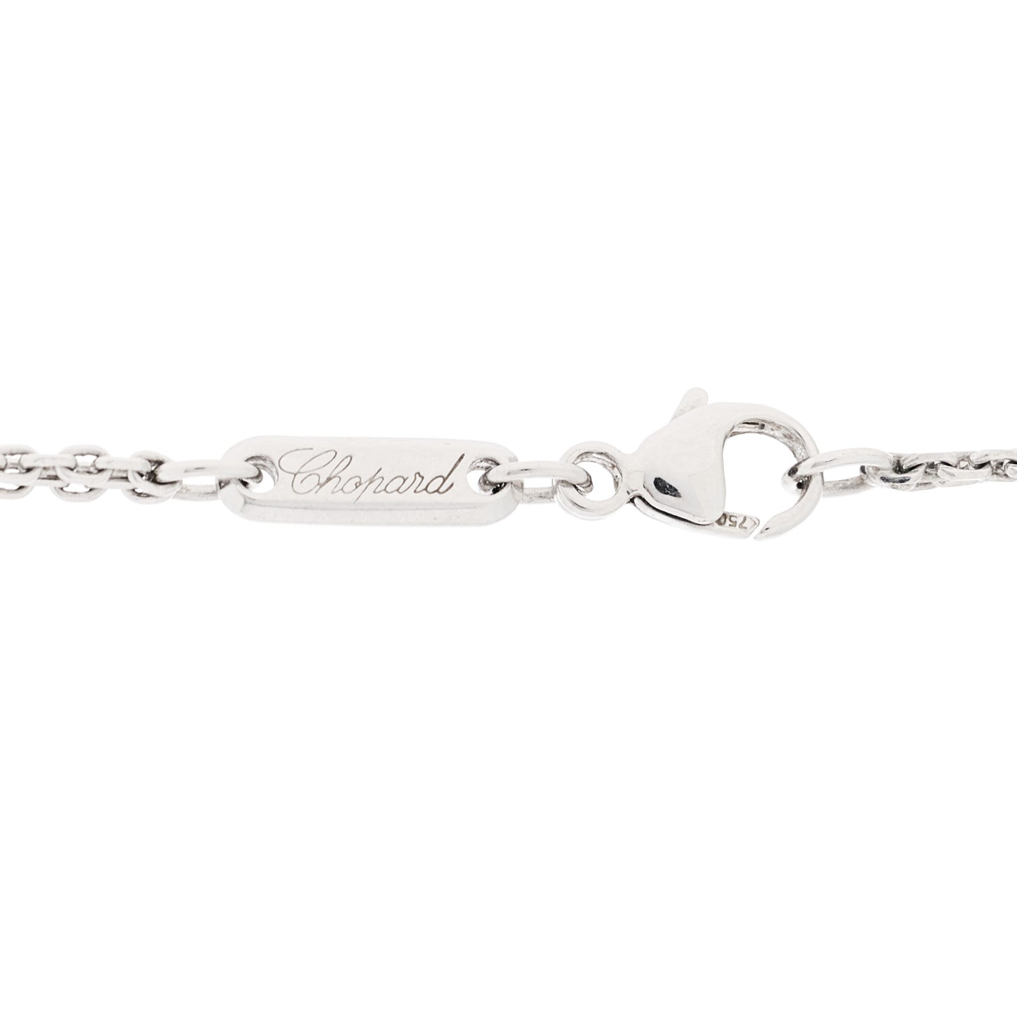 18K White Gold Diamond Happy Diamonds Letter C Pendant Necklace