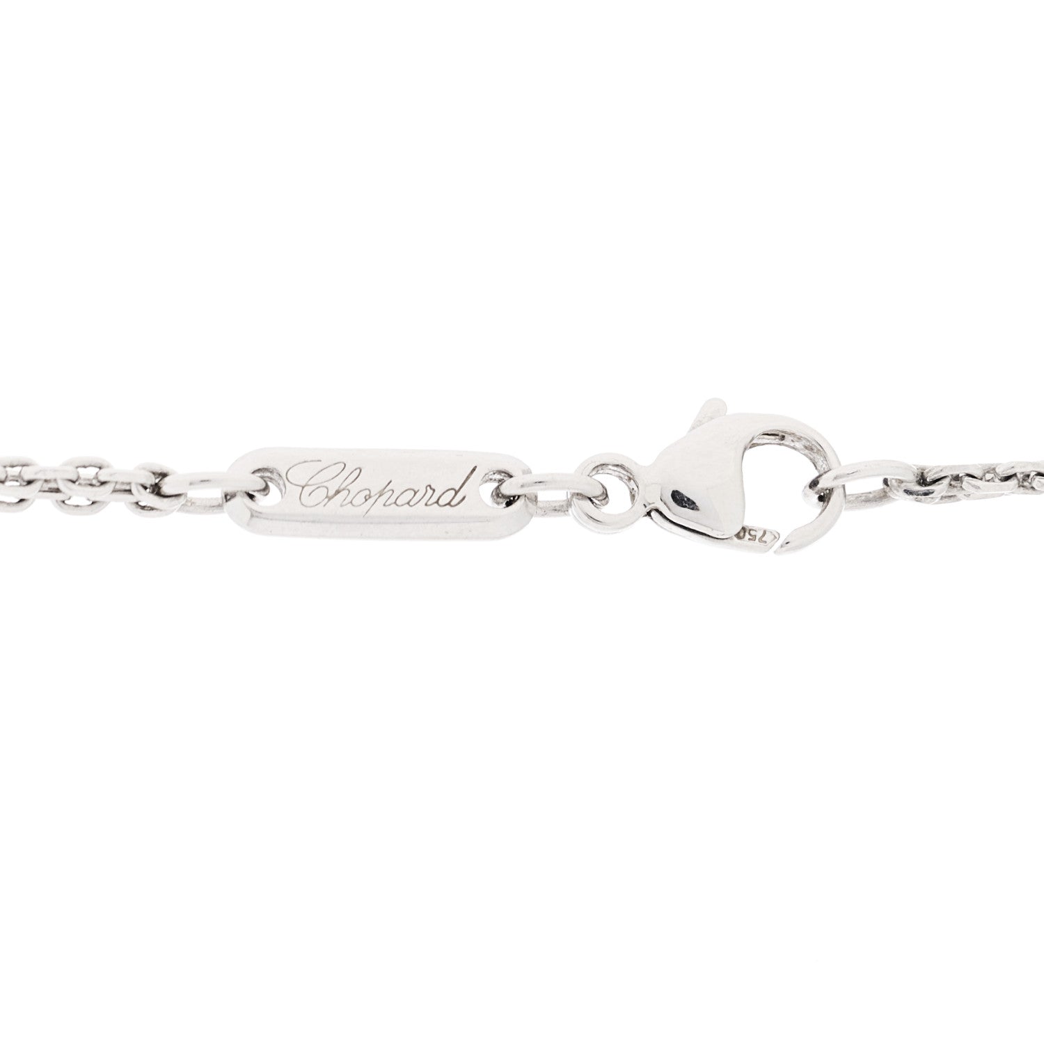 Chopard 18K White Gold Diamond Happy Diamonds Letter C Pendant Necklace 5 of 5