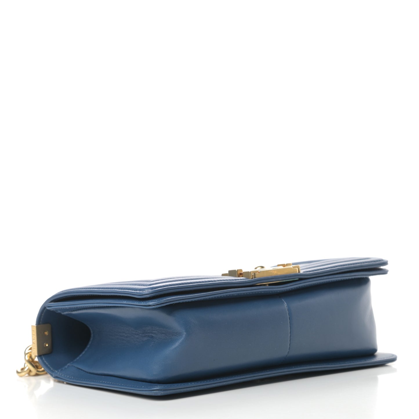 Lambskin Quilted Medium Boy Flap Blue