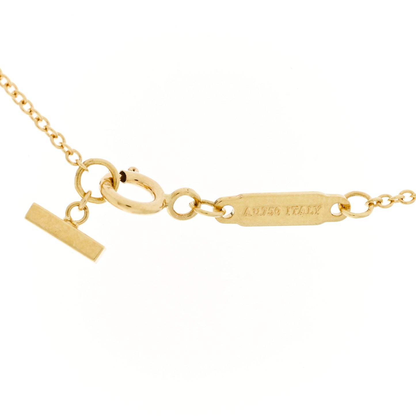 18K Yellow Gold Diamond Large T Smile Pendant Necklace