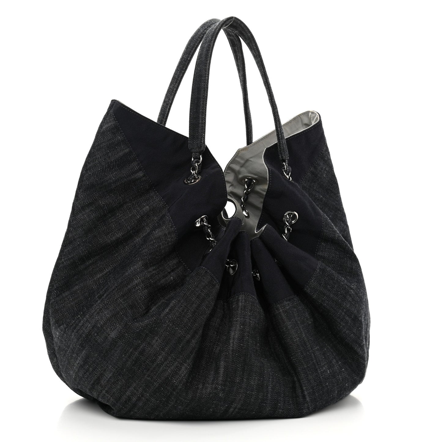 Denim Stretch Large CC Spirit Cabas Tote Blue