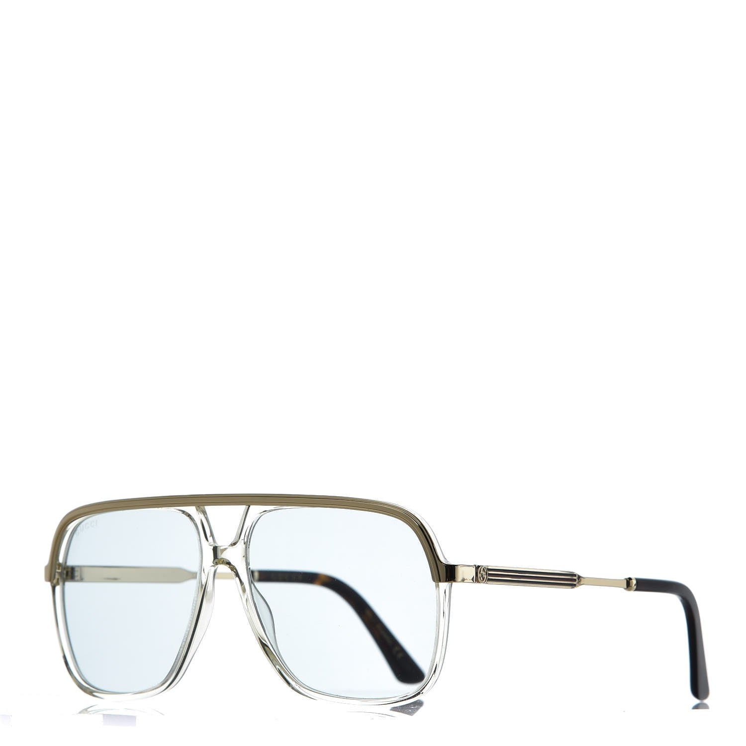 Gucci Squared Aviator GG Sunglasses GG0200S Gold 1 of 8