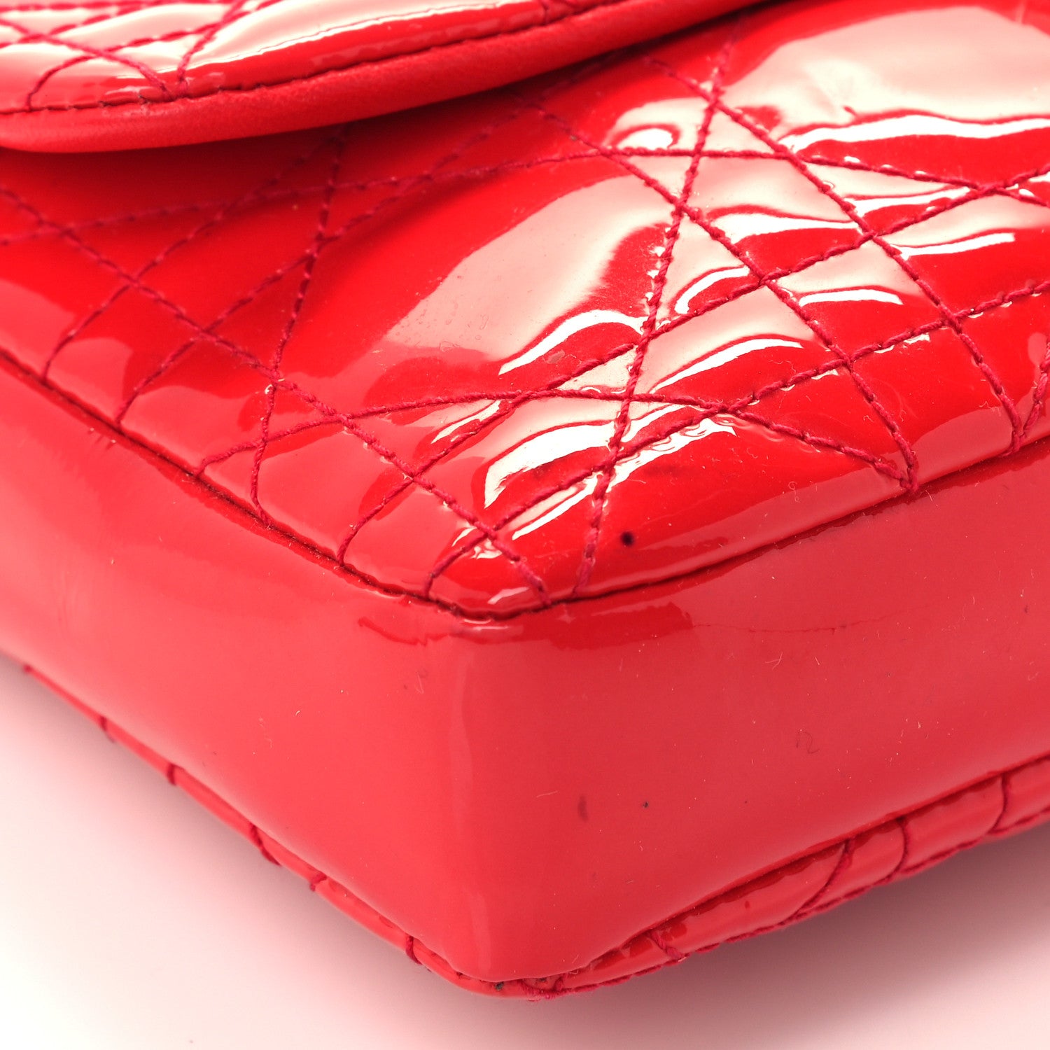 Christian Dior Patent Cannage New Lock Pouch Red 8 of 9