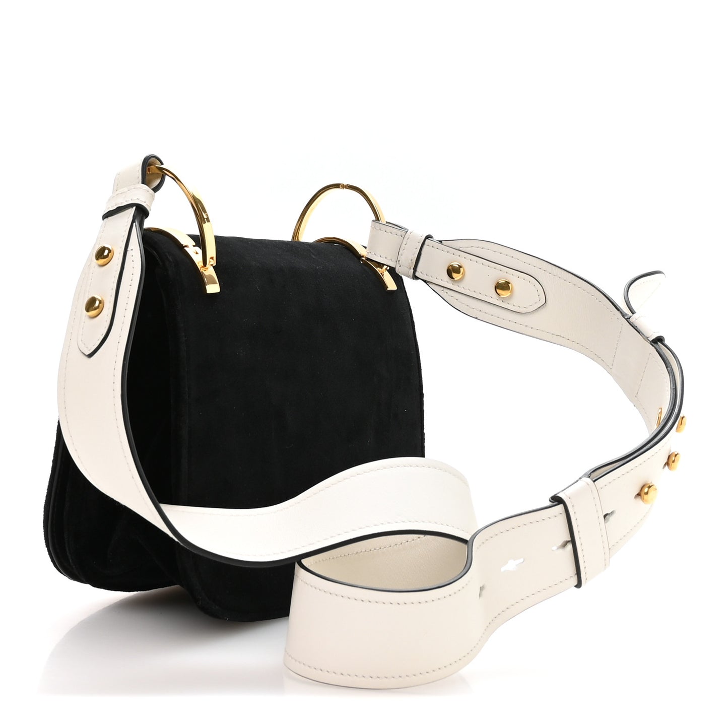Velvet City Calf Pionniere Saddle Bag Black White