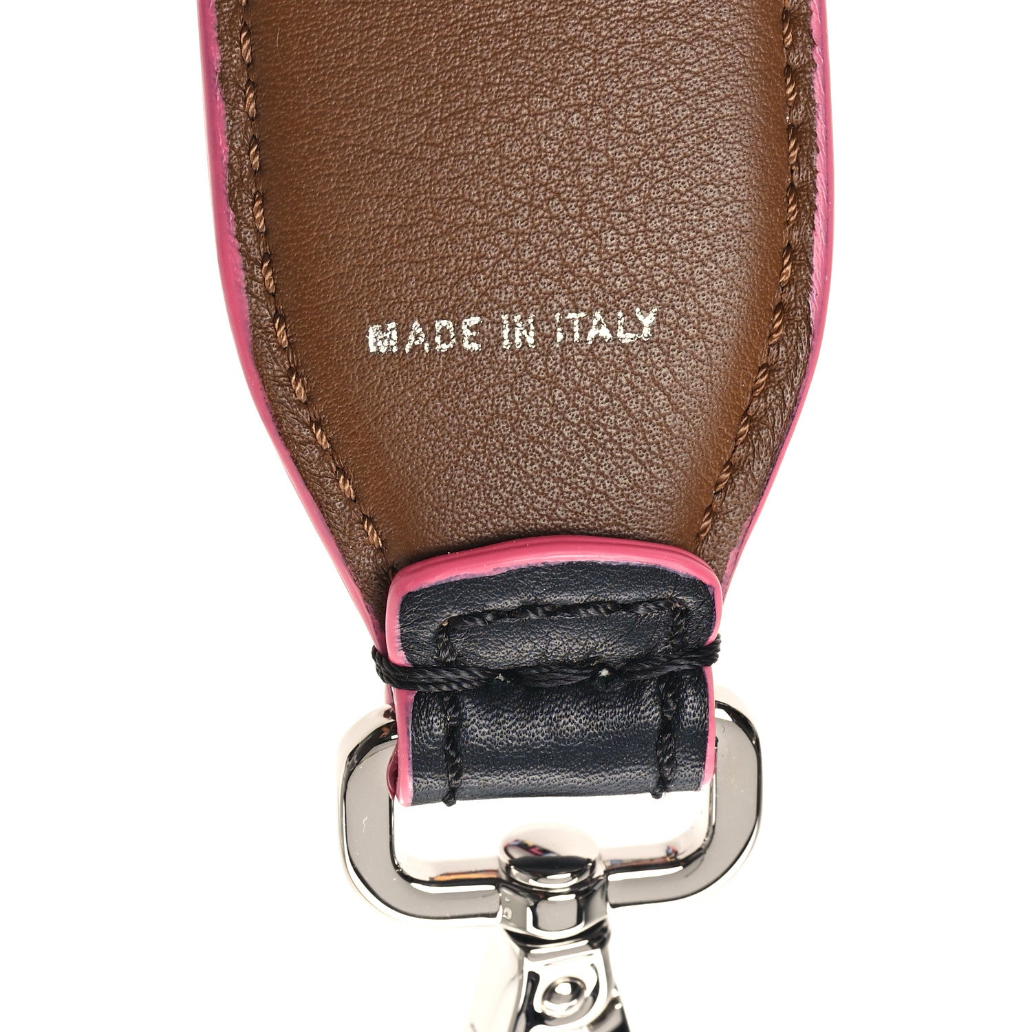 Fendi Vitello Dolce Plexiglass Bi-Color Studded Strap You Black Brownie Multicolor 4 of 4