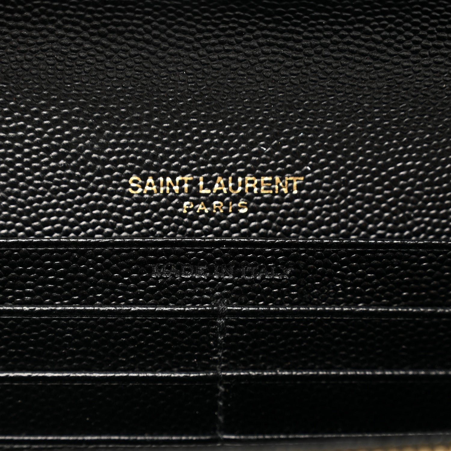 Saint Laurent Grain De Poudre Matelasse Chevron Monogram Flap Wallet Black 6 of 7