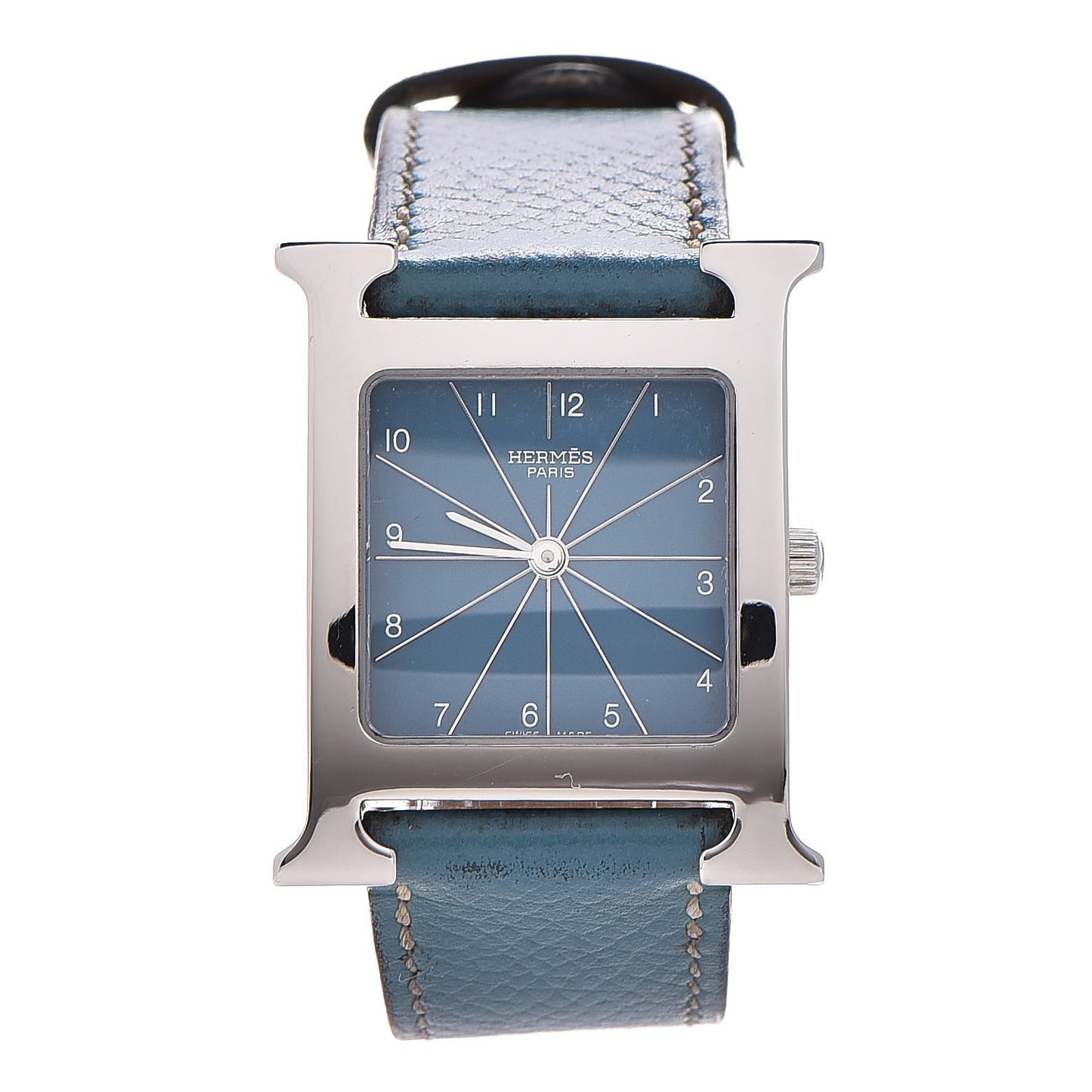 Stainless Steel Epsom 26mm Heure H Hour Watch Blue Jean