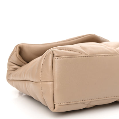 Saint Laurent Lambskin Quilted Toy Loulou Puffer Monogram Chain Satchel Nude Powder 8 of 9