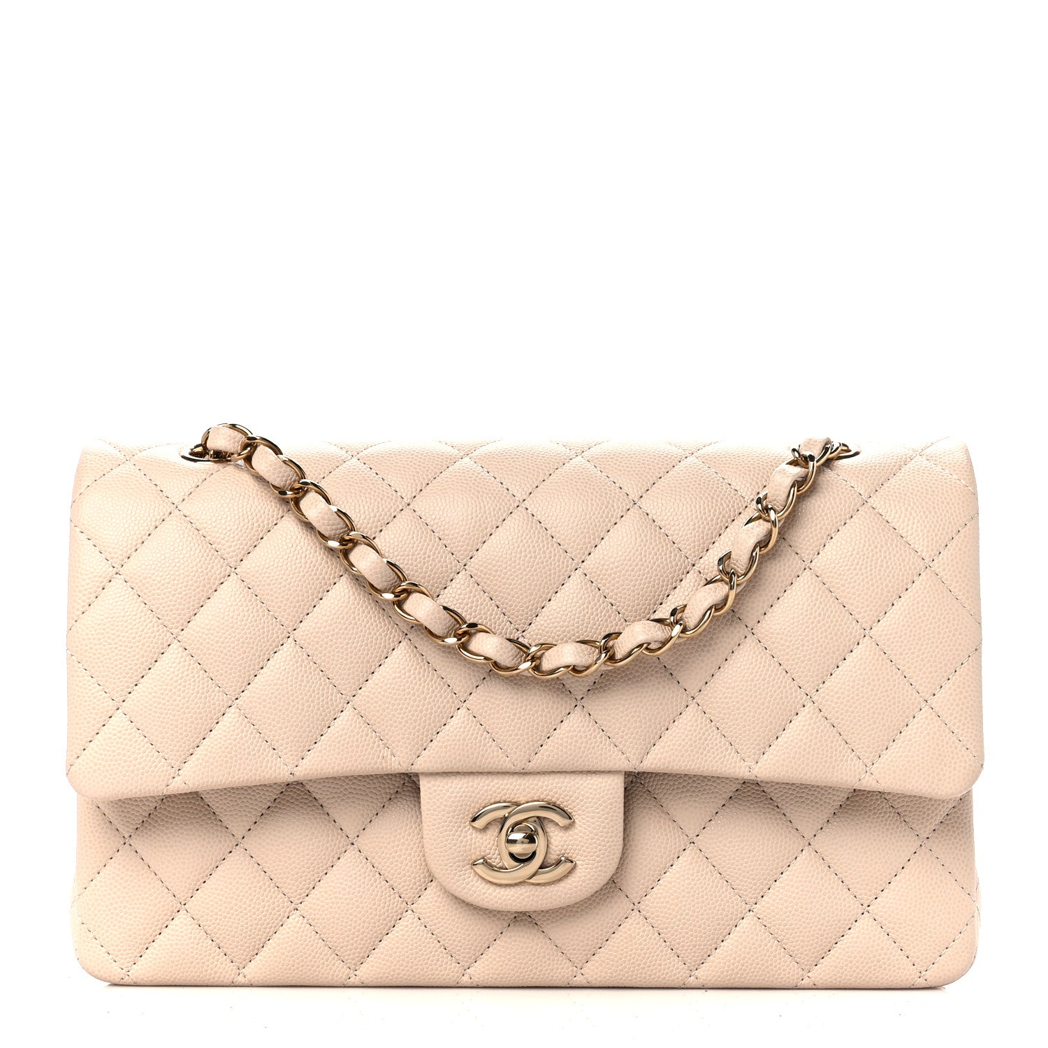 Chanel Caviar Quilted Medium Double Flap Ecru 1 of 12