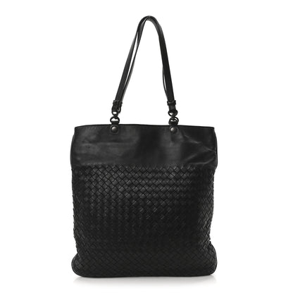 Bottega Veneta Nappa Intrecciato Flat Shoulder Bag Black 1 of 9