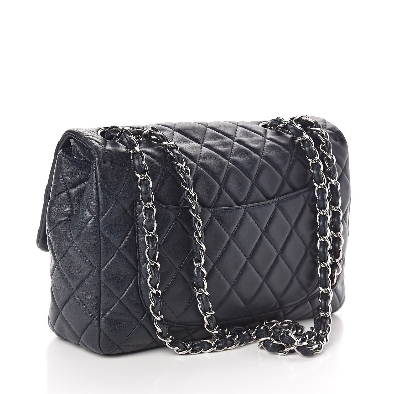 Chanel Lambskin Quilted Jumbo Single Flap Blue 3 of 10