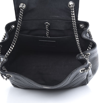 Saint Laurent Vintage Lambskin Chevron Monogram Small Nolita Dark Green 5 of 10