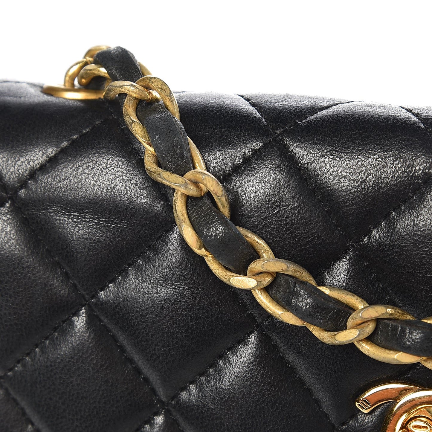 Lambskin Quilted Mini Rectangular Flap Black