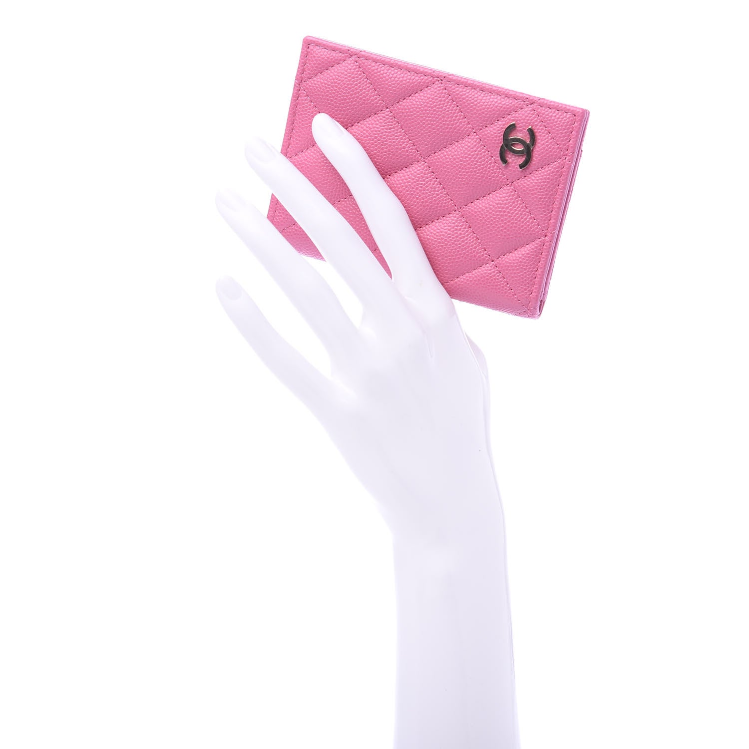 Chanel Caviar Quilted Card Holder Wallet Pink 2 of 11