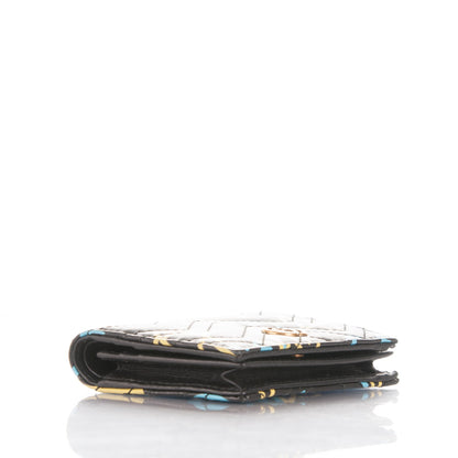 Gucci Calfskin Matelasse GucciGhost GG Marmont Card Case Wallet Black New Acquamarine 4 of 7