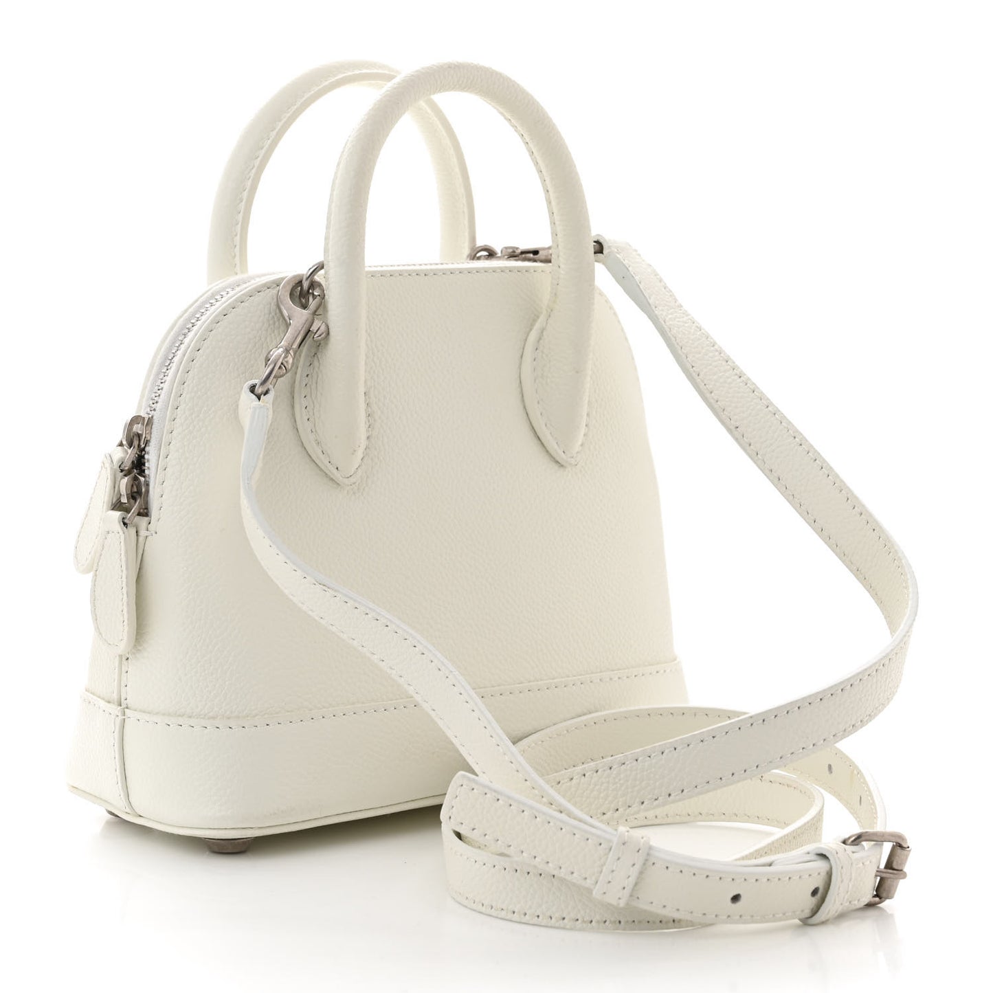 Grained Calfskin XXS Ville Top Handle Bag White Black