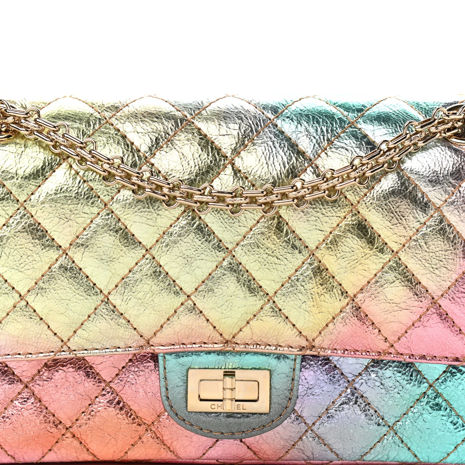 Chanel Metallic Goatskin Quilted 2.55 Reissue 225 Flap Multicolor 10 of 10