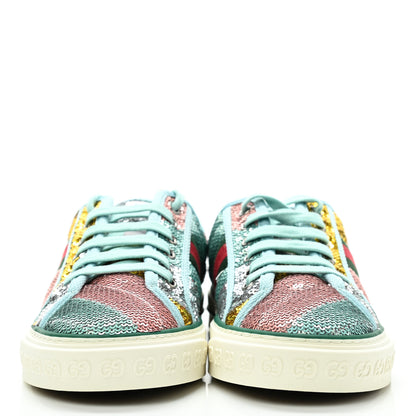 Gucci Sequin Web Matelasse Womens 1977 Tennis Sneakers 38 Multicolor 2 of 9