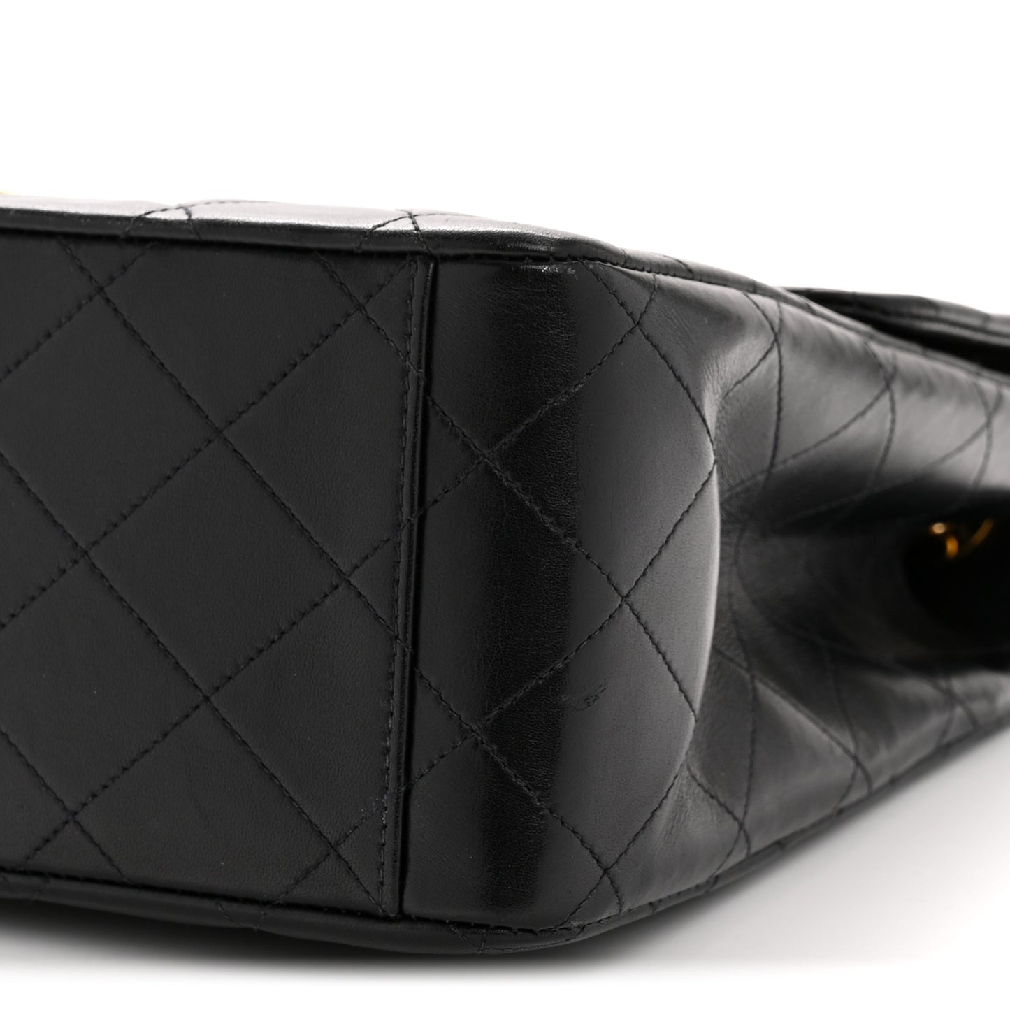 Lambskin Quilted XL Jumbo Single Flap Black