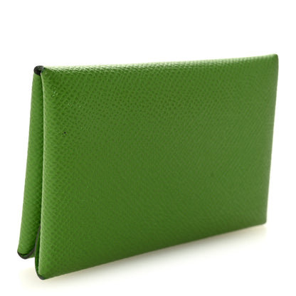 Hermes Epsom Calvi Duo Card Case Vert Yucca 3 of 8