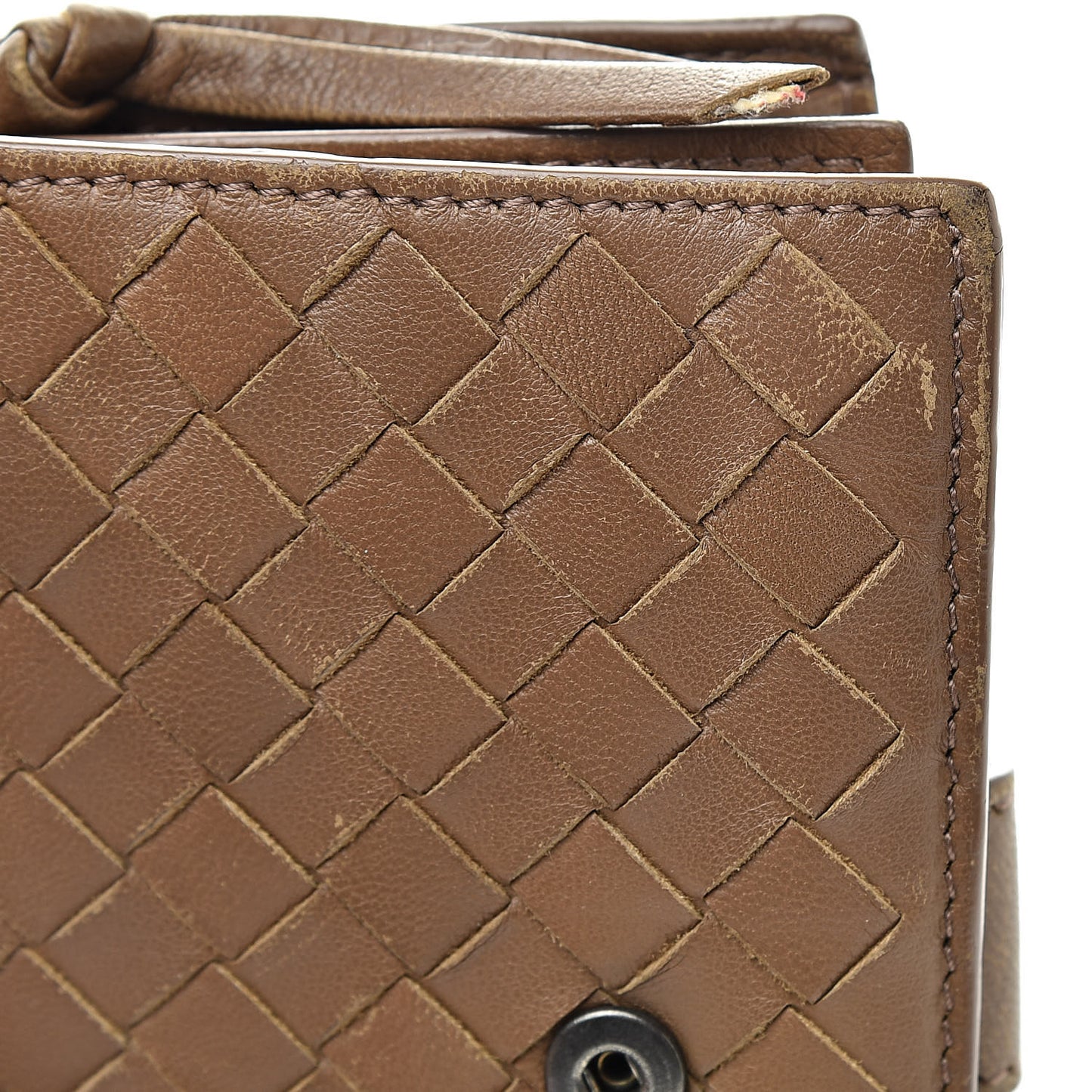 Nappa Intrecciato French Compact Wallet Maple