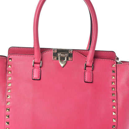 Valentino Garavani Vitello Rockstud Double Handle Tote Pop Fuxia 7 of 10