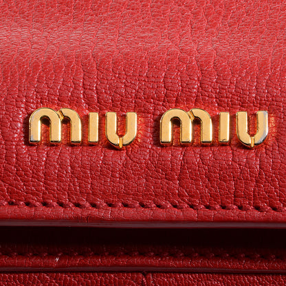 Miu Miu Goatskin Madras Tote Rosso 14 of 14