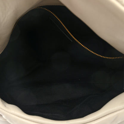 Saint Laurent Lambskin Quilted Medium Loulou Puffer Monogram Chain Satchel Crema Soft 5 of 8