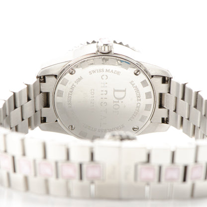 Christian Dior Stainless Steel Diamond Sapphire 29mm Christal Quartz Watch Pink 6 of 9