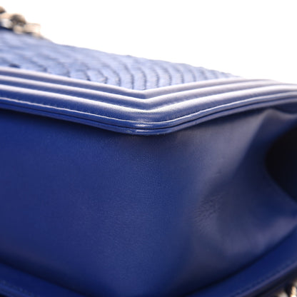 Chanel Matte Python Medium Boy Flap Blue 12 of 12