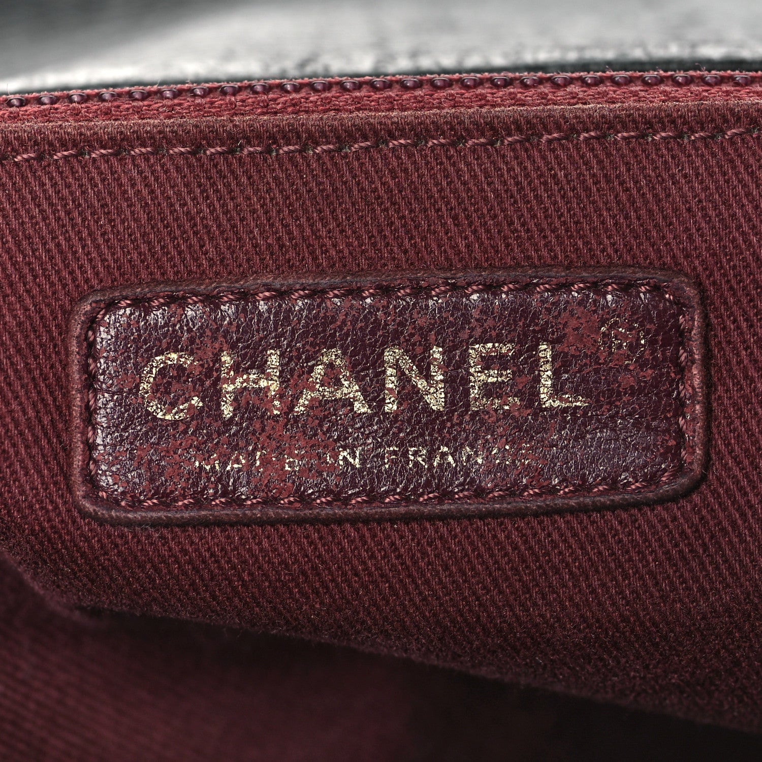 Chanel Glazed Calfskin Castle Rock Large Flap Black Burgundy 6 of 11